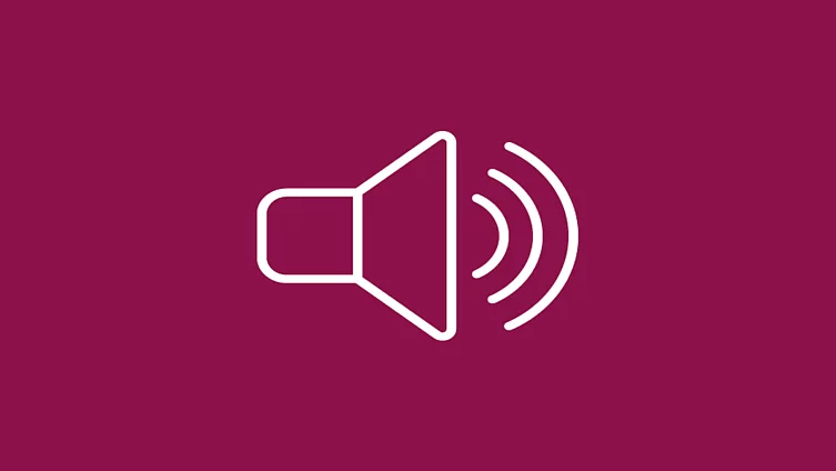 This FES icon features a loudspeaker symbol to represent audio functions or voices.