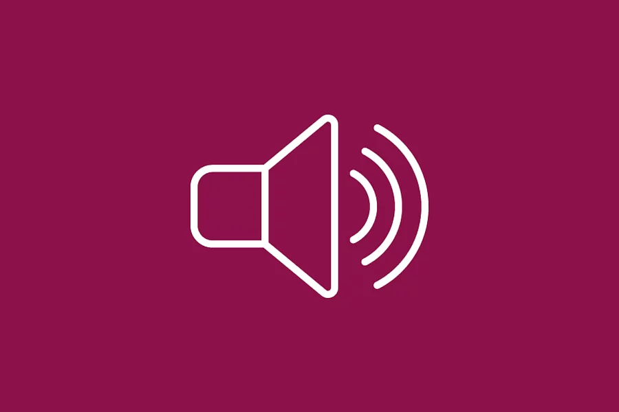 This FES icon features a loudspeaker symbol to represent audio functions or voices.