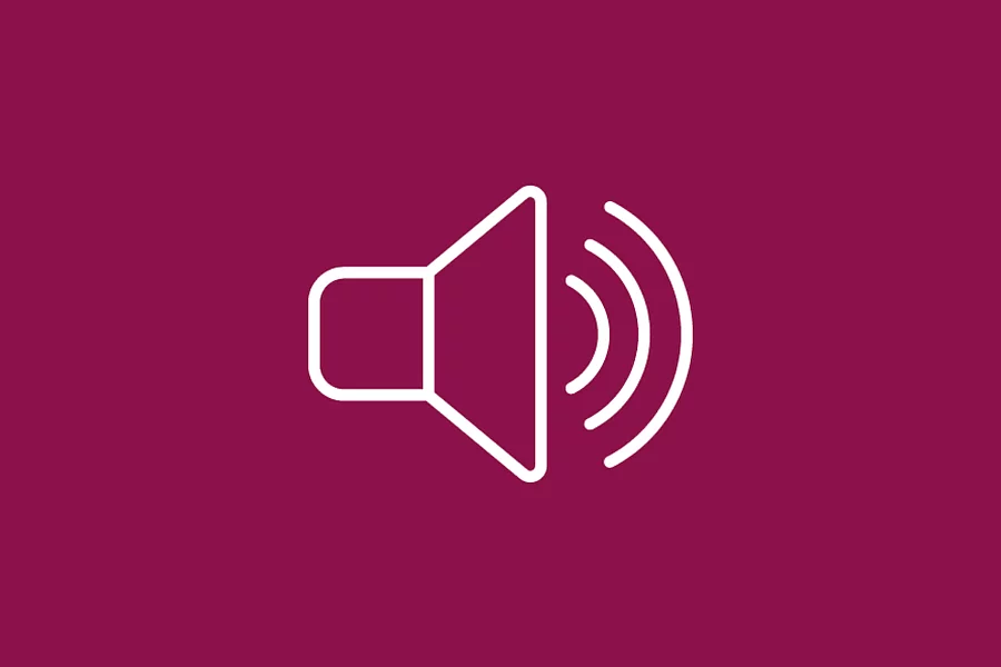 This FES icon features a loudspeaker symbol to represent audio functions or voices.