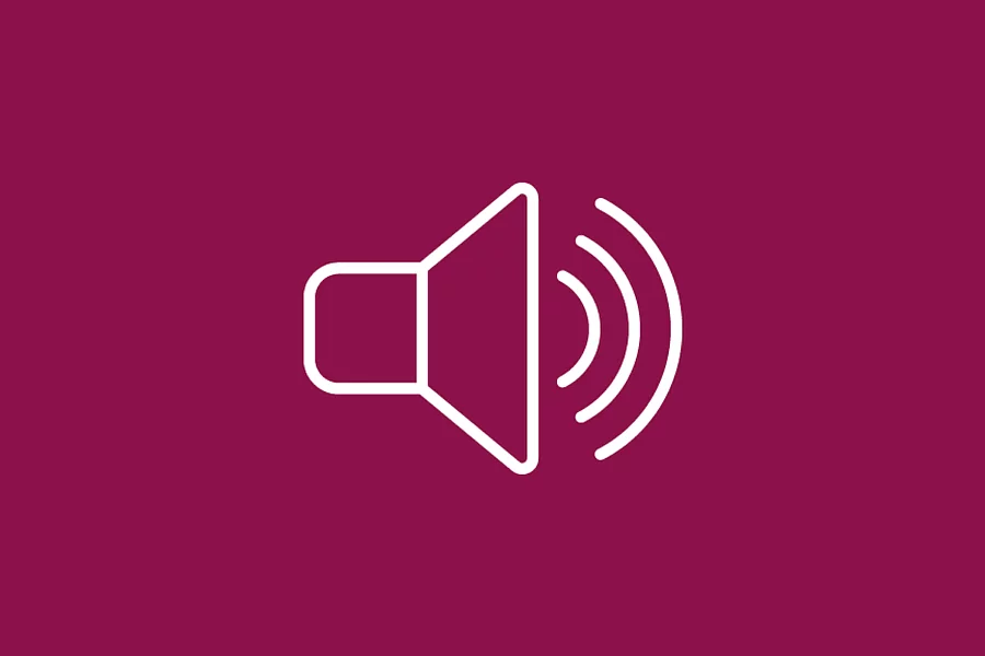This FES icon features a loudspeaker symbol to represent audio functions or voices.