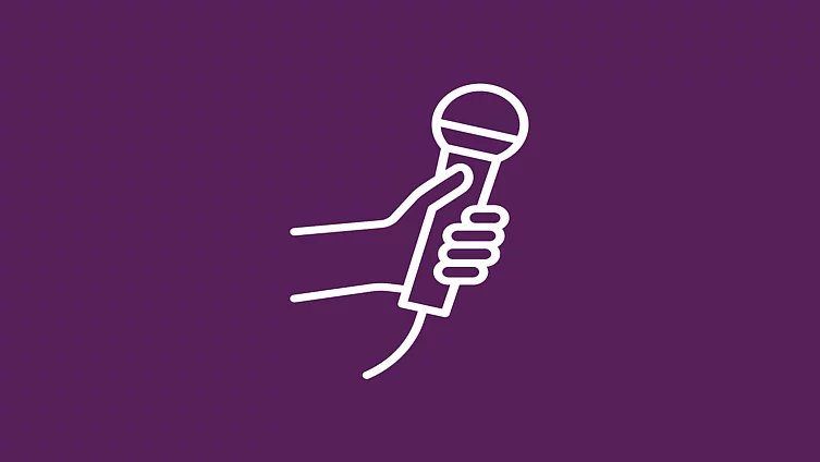 This FES icon shows a hand holding a microphone.