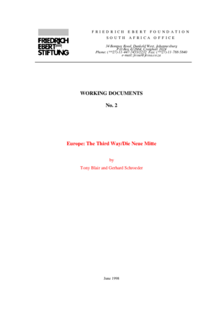 Europe: the third way - die neue Mitte