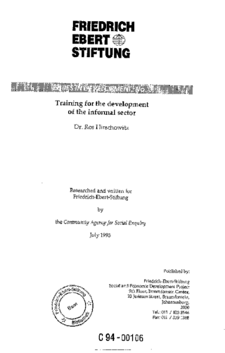 Training for the development of the informal sector